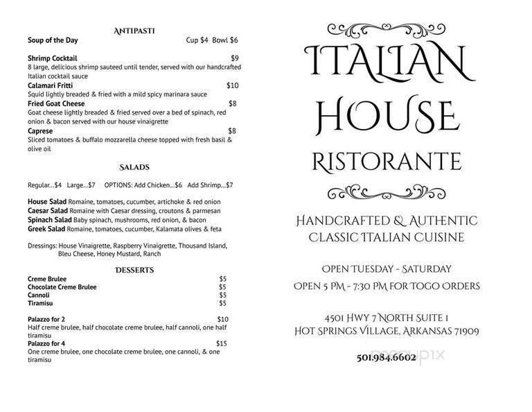 Italian House & Grill - Hot Springs Village, AR