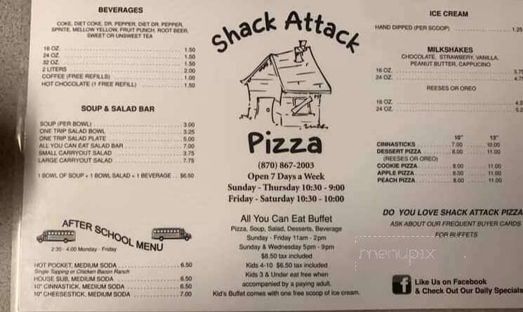 Shack Attack Pizza - Mount Ida, AR