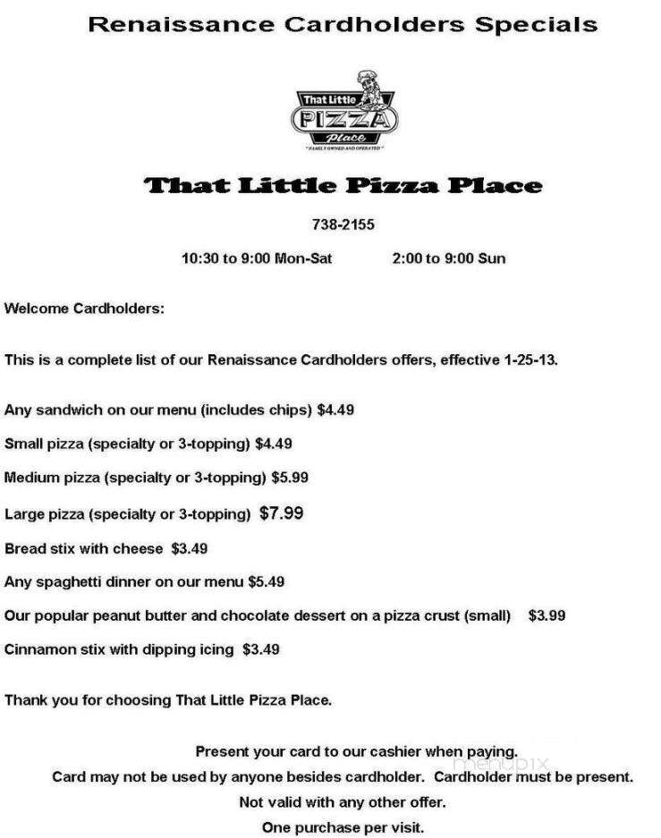 That Little Pizza Place - Huntsville, AR