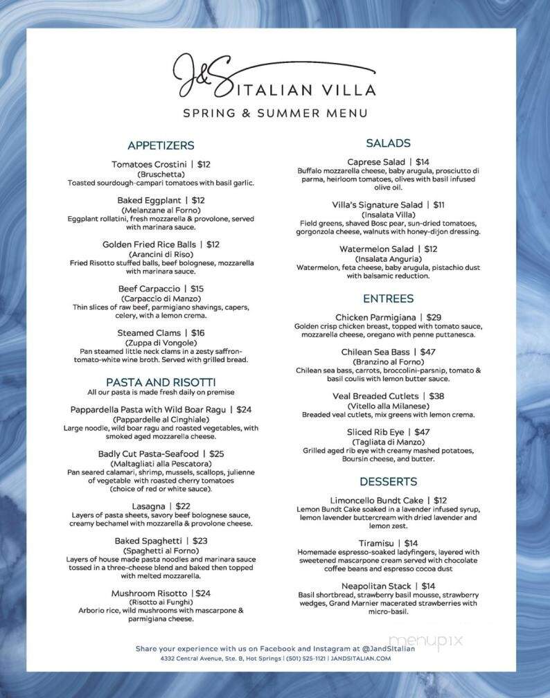 J's Italian Villa Ristorante - Hot Springs, AR