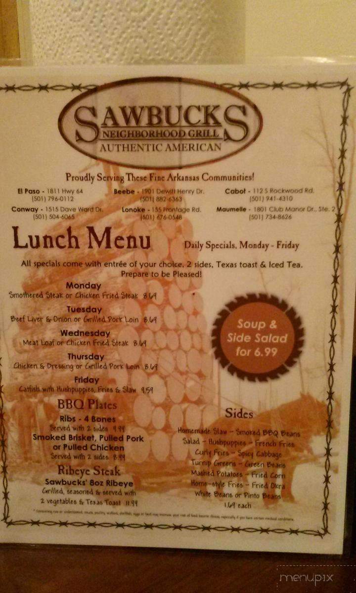 Sawbucks Authentic American Neighborhood Grill - Conway, AR